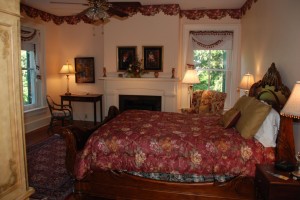 Fireplace, Sleigh Bed and Roses